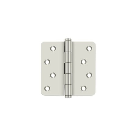 Deltana 4 x 4 x 1/4 Radius Hinge / Zig-Zag; Bright Nickel Finish DSB4R414-RZ